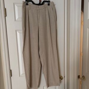 Linen Blend Natural Tan Trousers